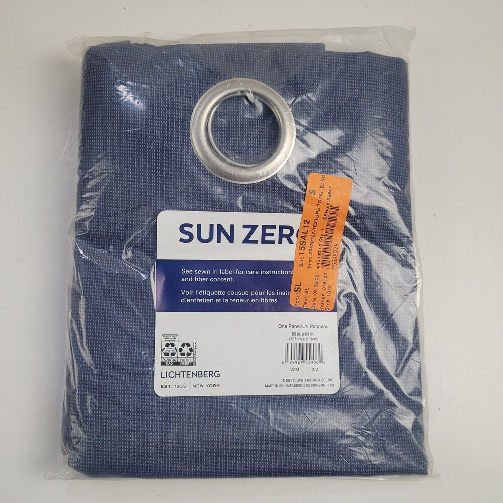 NEW Sun Zero One Panel Grommet Curtain 'Indigo' 50 X 84 CT13